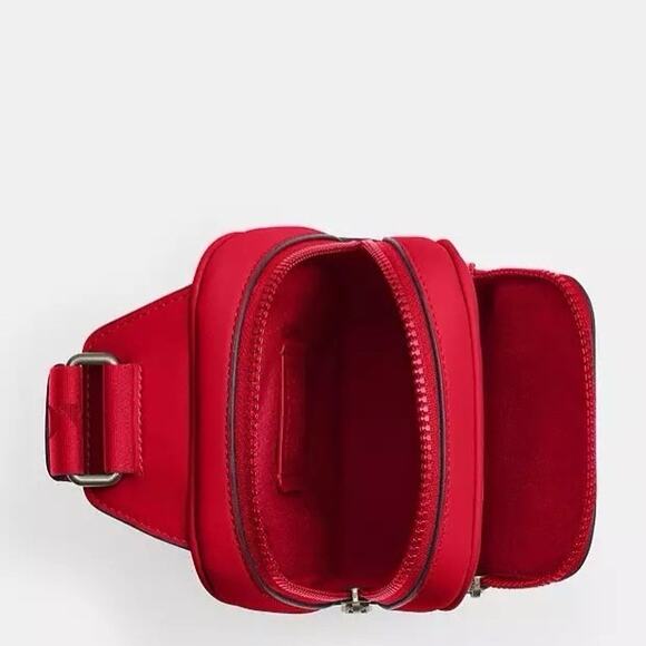 NWT Coach Racer Sling Pack CX071 Smooth calf leather Bold Red - Picture 6 of 9